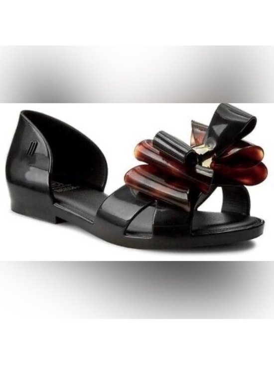 Melissa Shoes - Melissa Seduction II D'Orsay Bow Jelly Flats Size 8